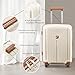 Joyway Luggage Sets 5 Piece PP Hardshell Carry on Suitcase, Travel Lightweight Carry-on with Double Spinner Wheels and TSA Lock, Beige Brown