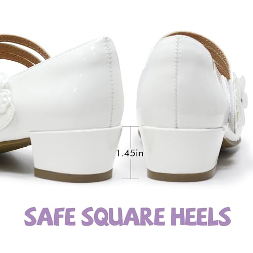 FLYFUPPY Girls Dress Shoes Mary Jane Shoes for Girls Hook and Loop Flower Girl Shoes Flats Pincess Shoes for Little/Big Kids4