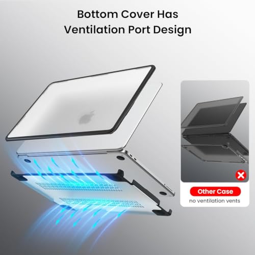 Image of Meyaar Compatible with MacBook Neo Case 13 Inch A3404 with A18 Pro Chip 2026, Transparent Hard Shell Plastic Snap-On Protective Cover (Frosted Clear, for MacBook Neo 13 inch (A3404))