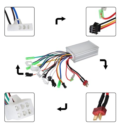 Silscvtt Brushless Square Wave Controller 36-48V 250W Scooter Controller DC Replacement for E-Bike Scooter Motor Controller