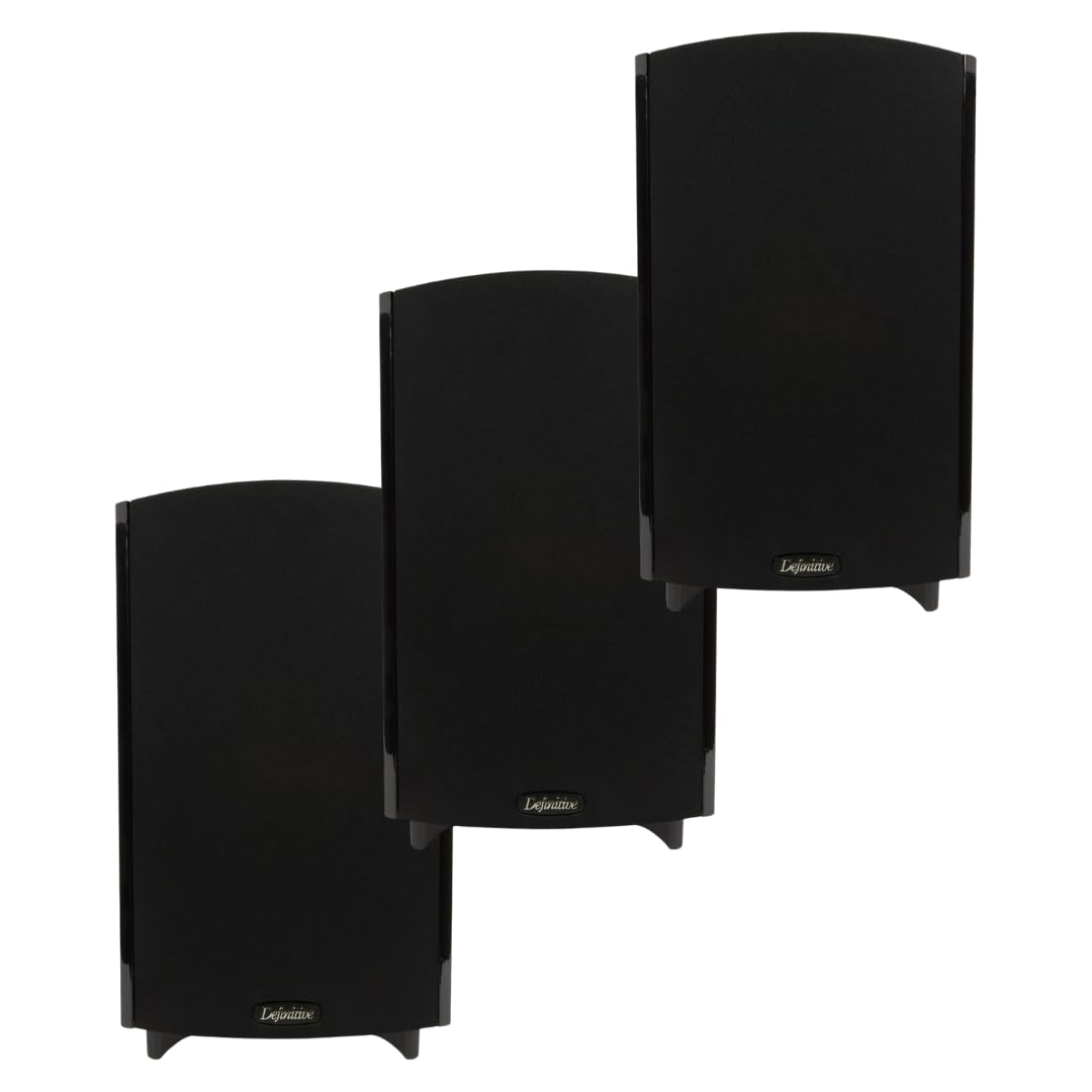 Definitive Technology ProMonitor 1000 Home Theater Bundle: 3-Pack of High-Performance 2-Way Satellite/Bookshelf Speakers (Black)