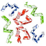 Neliblu 6 Sensory Fidget Snake Cube Twist Puzzles Toys for Kids - Stocking Stuffers - Bulk Pack of 6 Assorted Colors - Snake Fidget Toy Party Favors - Snake Puzzle Party Bag Fillers