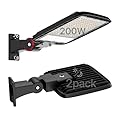 Kifflux 200W LED Parking Lot Lights Arm Mount 30000LM 5000K 120V LED Parking Lot Lights Commercial Grade with Photocell LED Pole Lights Outdoor Lights for Yard/Parking Lot- 2Pack 7Years Warranty