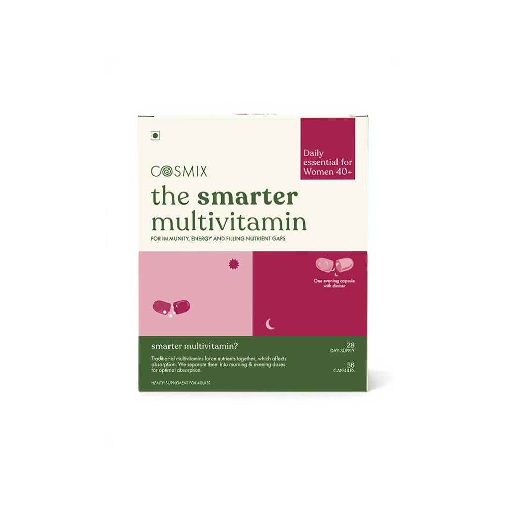 [BRSREFQYOIBREGTJ] Cosmix The Smarter Multivitamin for Women 40+ | AM-PM System with Shatavari & Hadjod | Menopause, Bone & Hormone Support | Vegan, Bioavailable, Clean