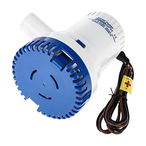 DasMorine 2000 GPH 12v Boat Marine Plumbing Electric Bilge Pump 1 1/8"(29MM) Outlet 8.5AMP Cover