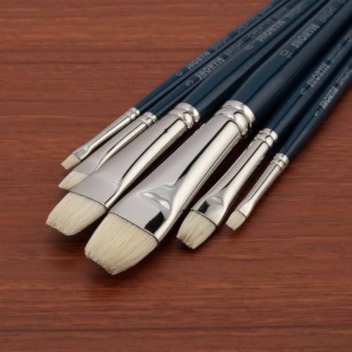 Creative Mark 6 Piece Bright Short Handle Paintbrush Set, Perfect for Oil and Alkyd Painting, Traveling & Workshops by Creative Mark - Image 4