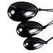 PY Black Obisdian Yoni Eggs, for Women PC Muscle Training, Drilled, 3 Sizes in a Set, Packed with Cotton Pouch (Black Obsidian)
