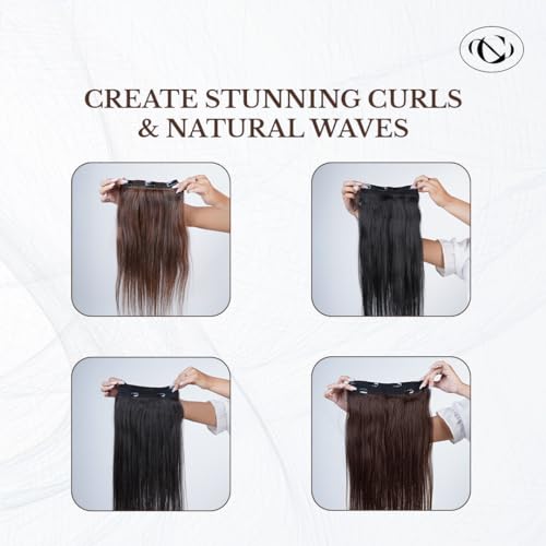Image of Capilus 100% Indian Natural 4 Clip Ear to Ear Volumizer Clip-In Hair Extensions for Women & Girls - 18 Inches - Natural Black