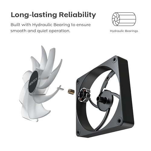 Image of MONTECH GF120R V2 ARGB 120mm Case Fan - Sleek & Minimalist Design, High Airflow, Hydraulic Bearing, Quiet Performance, Vibrant ARGB Lighting, Reverse Blade, Black