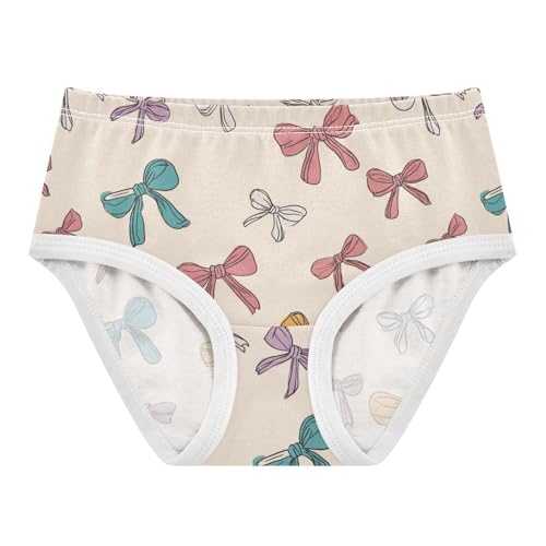 Wusikd Colorful Bows (3) Girls' Underwear Cotton Girls Briefs Soft Toddler Underwear 2T