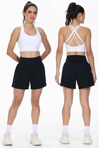 Blaosn Flowy Running Shorts Women Workout Athletic Gym Yoga High Waisted with Pockets Cute Sweat Short Pants Casual Summer4