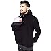 Produktbild ODOKEI Tragejacke 2 in 1 für Papa Mama und Baby Sportliche Jacke mit Babyeinsatz Tragejacke Baby Tragejacke Winter Umstandsjacke mit Babyeinsatz Winter Tragejacke Sweat Winter Tragejacke Schwarz XL