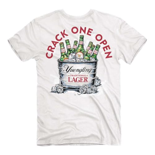 Yuengling Ice Bucket T-Shirt, White| Beer Bucket Design | 100% Cotton