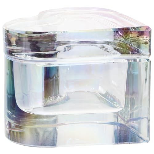 Recipiente de cristal en forma de corazón para manicura miniatura 1