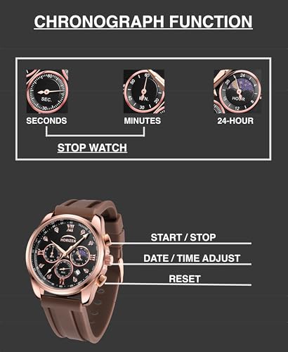 Image of HORIZEN Stylish Chronograph Luxury Analog Watch for Men (Black Dial)