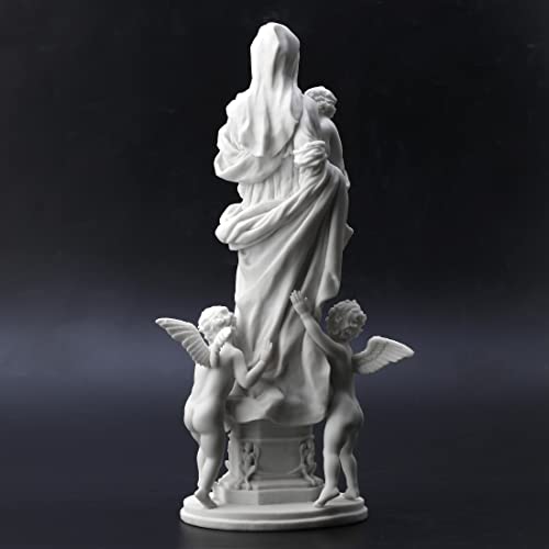 Estatua Madonna de resina blanco mármol 14 in miniatura 6