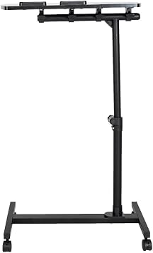 4-Wheel Lifting Computer Desk, Space-Saving, Black