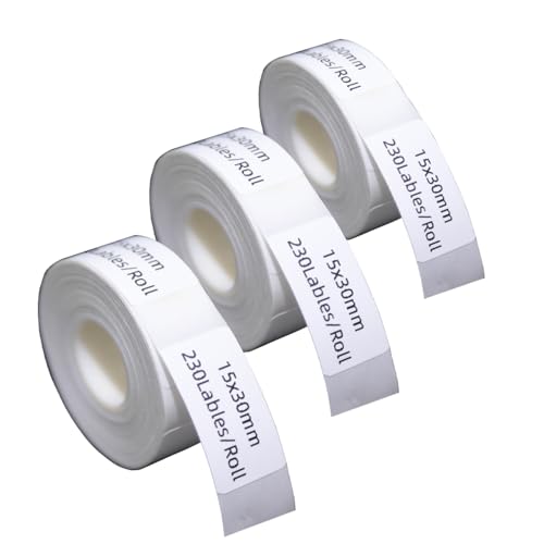 Ruban adhésif blanc D35 pour étiqueteuse lot de 3 rouleaux thermiques 15x30mm de bureau