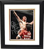 Athlon Sports CTBL-BW28062 Ray Boom Boom Mancini Signed 8 x 10 in. Photo Custom Framing - Arms up Celebration & Red Border