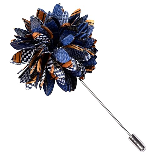 Image of GUSLESON 3.15 inch(8cm) Mens Stripe Tie and Lapel Pin Necktie Hankerchief Cufflinks Set for Men