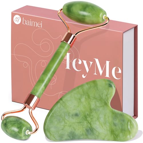 BAIMEI IcyMe Gua Sha & Jade Roller Set - Green