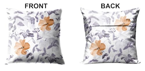 Image of Casableu Cobano Decorative Throw Cushion Cover, 16 x 16 Inch, Floral Pattern, Floral Pillow Covers, 40.64 x 40.64 cm, Set of 2