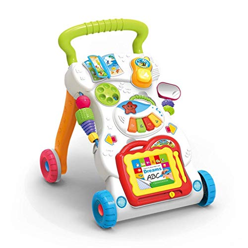 LUCHILA Children Musical Walker, Push and Pull Toy for Toddlers and Kids, Baby Activity Walker Toy Comes with Two Patterns : Sit and Play, Stand and Walk.(Children Music Walker)