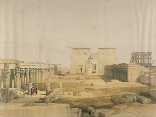 Impression peinture huile temple de Philae David Roberts sur toile premium de décoration 60x90