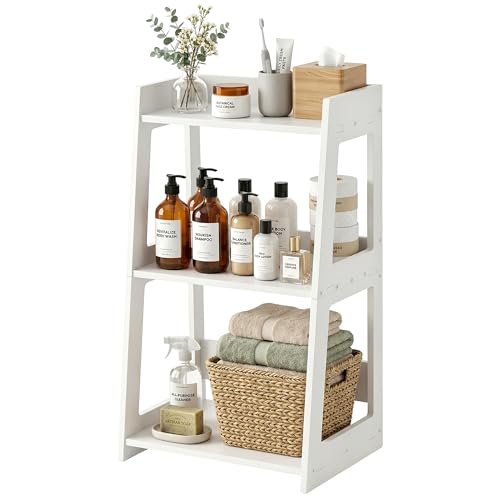 POBOMULI 3-Tier Bathroom Ladder Shelf Freestanding 15.7 W x 27.6 H