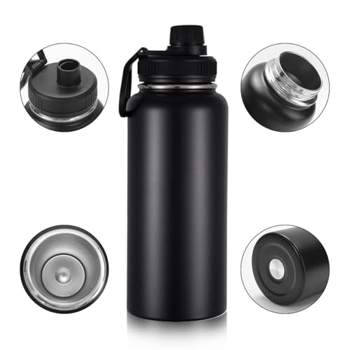 Opiniones de Termo negro que puedes comprar esta semana. 42 800ML Termo de Acero Inoxidable, 316 Stainless Steel Insulated Cooler Mug, Large Metal Sports Bottle, Insulated Stainless Steel Travel Coffee Mug, Negro