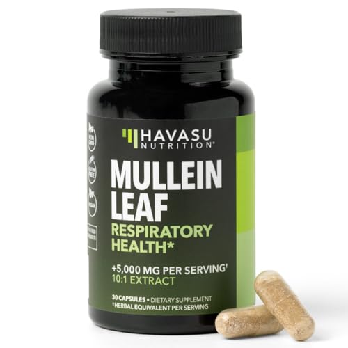 500mg Mullein Extract for Lung Support and Respiratory Health 30 Count