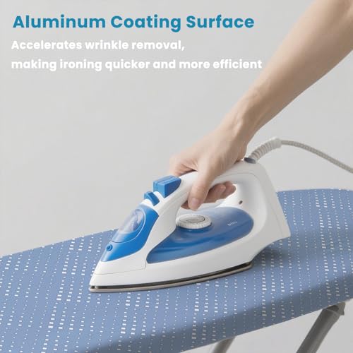 Image of Ironing Board Cover with Padding 15x54, RAINHOL Full Size Padded Iron Table Cover with Aluminum Coated, Elastic Edge, Standard Size, Extra Thick, Blue Pattern