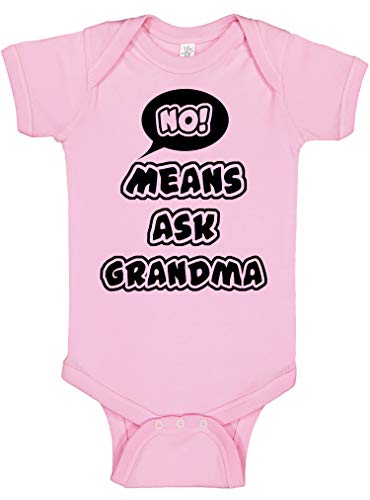 Image of Aiden's Corner - Handmade No Means Ask Grandma or Grandpa Bodysuit - Funny Baby Boy & Baby Girl Clothes