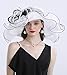ORIDOOR Women Hats Headband Hairpin Organza Fascinator Church Derby Hat Floral Tea Party Wedding Hat (013B White) One Size …