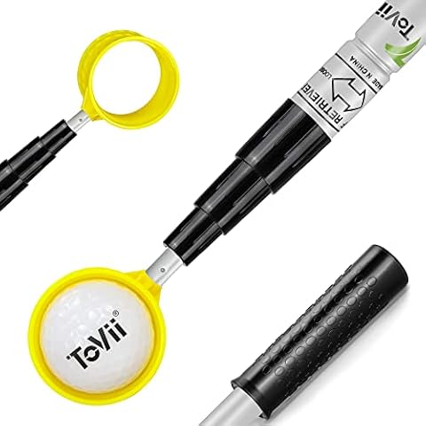 ToVii Aluminum Alloy Golf Ball Retriever 18ft Yellow Cover