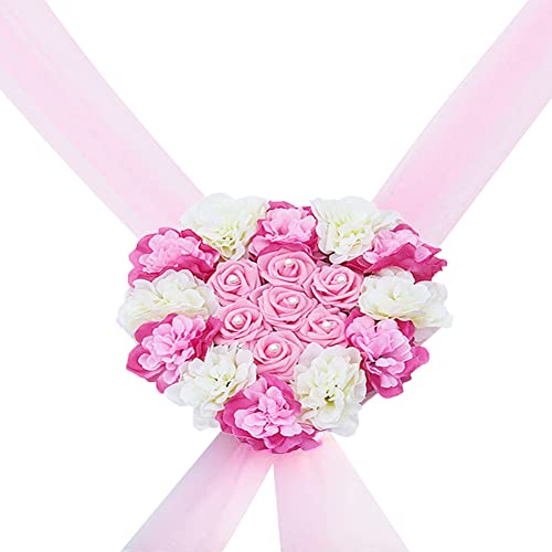 Asudaro Wedding Car Artificial Flower Heart Shaped rose decoration wedding car wedding decoration car Wedding Car Decoration Garland for wedding party