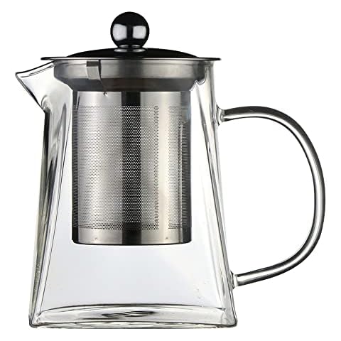 XFLYP 750ml Tetera de Cristal Infusor de Acero Inoxidable Resistente al Calor Cover