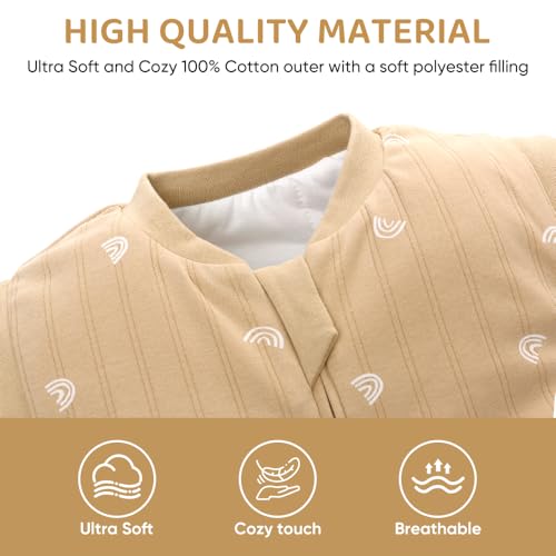 Image of Baby Sleep Sack, TOG 2.5 Winter Wearable Blanket, Removable Long Sleeves Baby Sleeping Bag for Infants and Toddlers, Super Soft Warm Comfortable Sleeping Sack, Rainbow, 6-18M