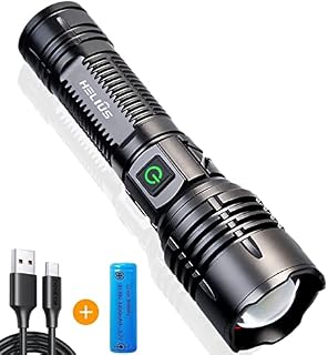 ASORT Torches LED Super Bright 30000 Lumens,High Power Brightest USB Rechargeable Torch,Tactical Flashlight with XHP199 5 Modes,for Camping Hiking Emergency (with 26650 Battery)