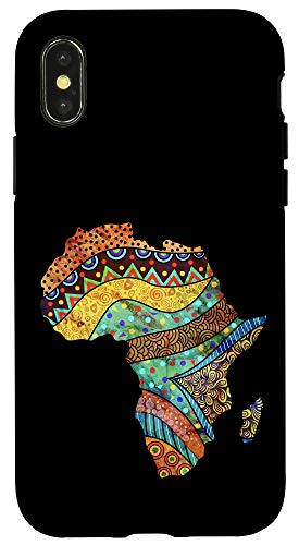 iPhone X/XS Africa Map in Traditional Ethnic African Pattern Art Case