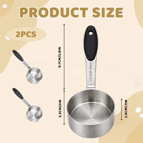 Set 2 piezas taza medidora 1/4 taza acero inox miniatura 2
