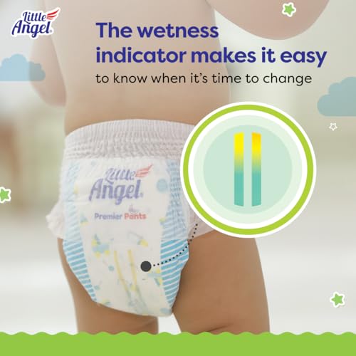 Image of Little Angel Premier Pants Baby Diapers, Extra Large (XL) Size, 20 Count, Cottony Soft Material, Breathable, Extra Dry Core, Stretchable Sides, Pack of 1, 12-15 kgs