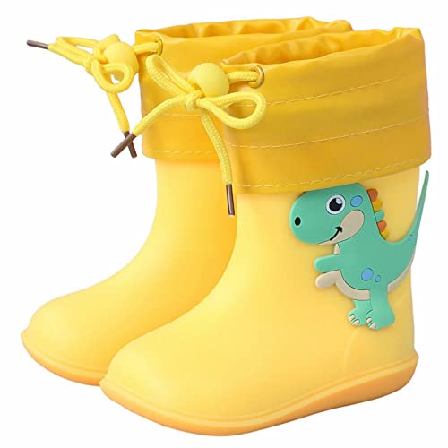 EnJoCho Water Boots 1 to 10Years Children Toddlers Children's Rain Shoes Boys and Girls Water Shoes Baby Rain Boots (Yellow, 10.5 Little Child)