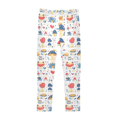 Various Funny Frogs Safari Mushroom Princess Kids Baby Girls Cotton Leggings Comfortable High Waisted Yoga Pants Sports