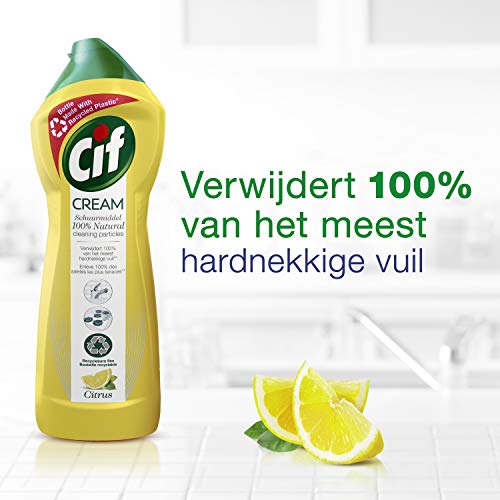 CIF Cream Schuurmiddel Citroen, tegen vuil, vet en kalkaanslag - 8 x 750ML - Voordeelverpakking - Image 4