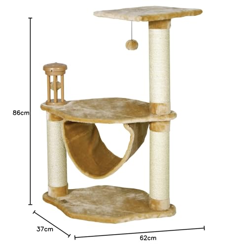 Arbre à chat beige Flamingo Kairo 62x37x86 cm pour le repos de votre félin - 4