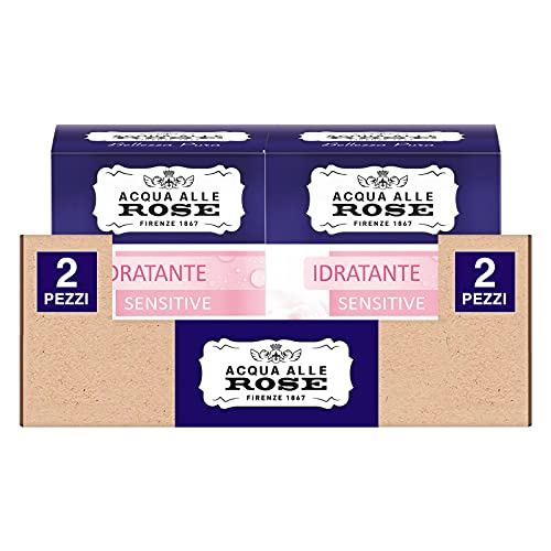 2x Acqua alle Rose Crema Viso Idratante Sensitive con Vitamina B5 ed Estratto di Rosa per Pelli Sensibili - 2 Confezioni da 50ml ognuna