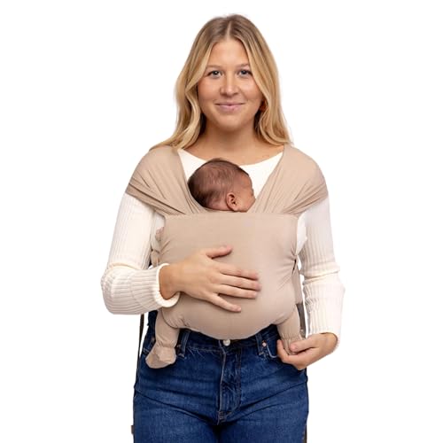 Image of WildBird - Aerial Buckle Wrap - 0-6 Months - Large (L-4XL) Desrt Lark - Newborn Baby Carrier - Front Carry - Soft Fabric, Straps, Head Support, Padded Waist Belt - Baby Essentials - New Mom Gifts