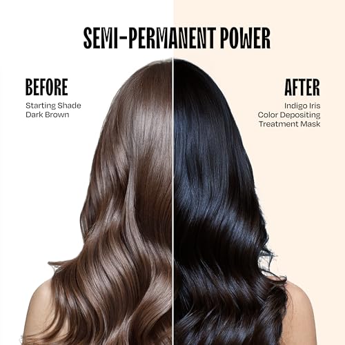 Image of Overtone Semi Permanent Hair Color Conditioner, Indigo Iris, 8 oz, Nourishing, Damage-Free, Color Depositing Mask for All Hair Types with Shea Butter & Coconut Oil, Vegan & Cruelty-Free