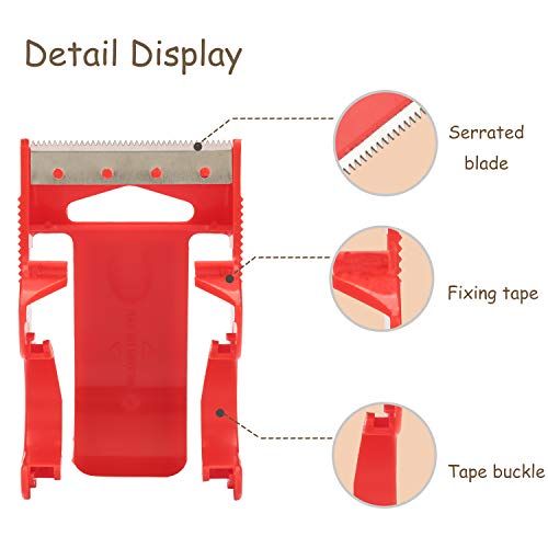 Image of Packing Tape with Dispenser, 12 Rolls Clear Shiping Package Tape, 2'' x 32.8 yd, 1.5'' Core, Designed for Packing, Shipping & Mailing (Pack of 5)